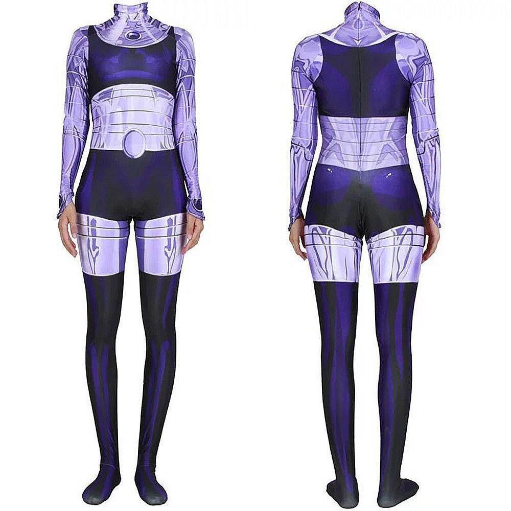 Komand'r Blackfire Costume Jumpsuit Bodysuit Titans Cosplay Halloween - Azufun