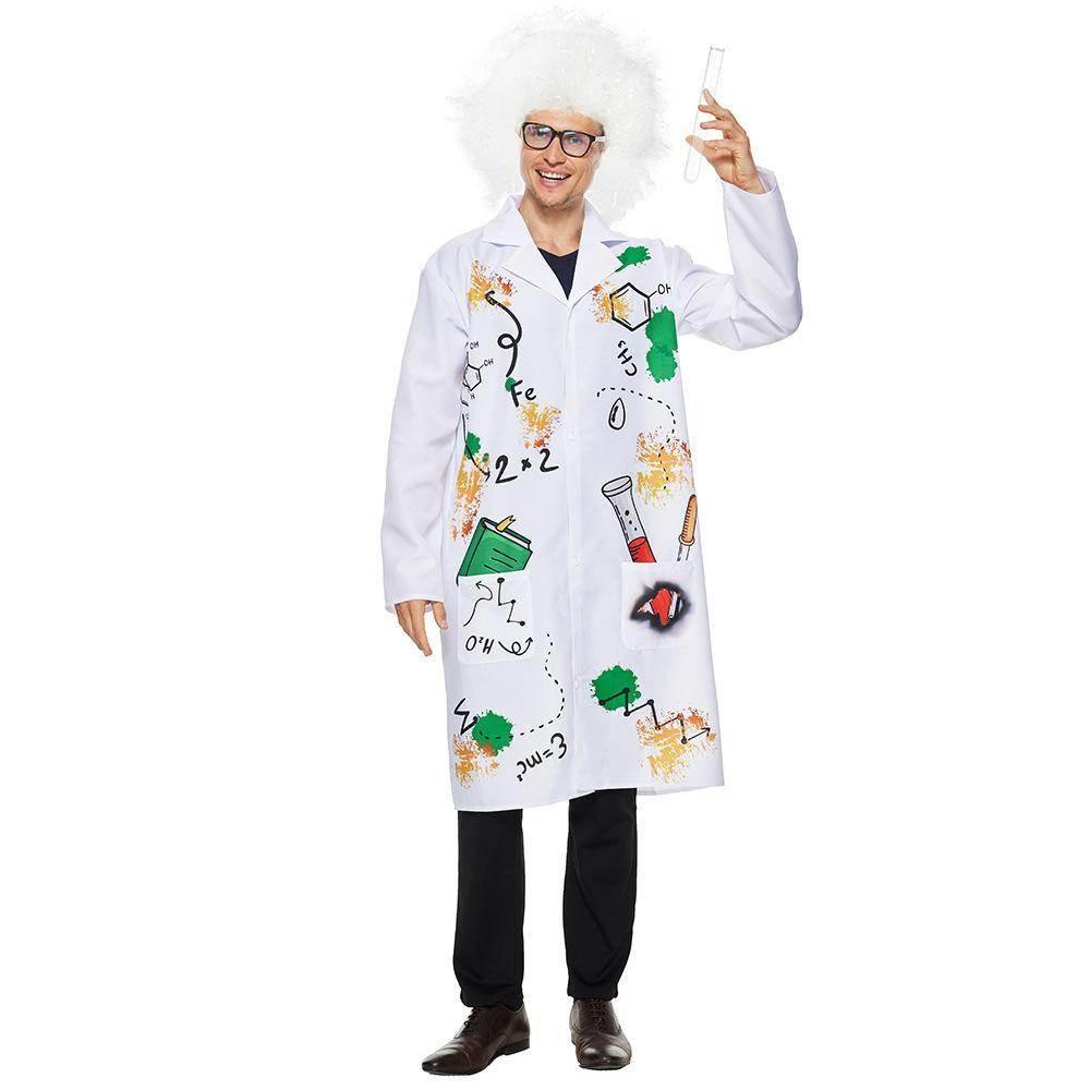 Mad Scientist Coat with Wig Halloween carnival costume for Adult - Azufun