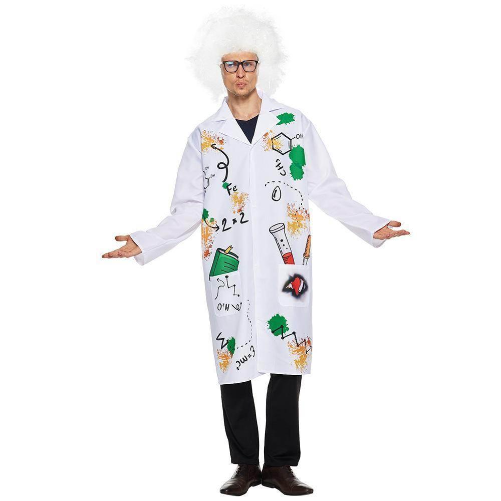 Mad Scientist Coat with Wig Halloween carnival costume for Adult - Azufun
