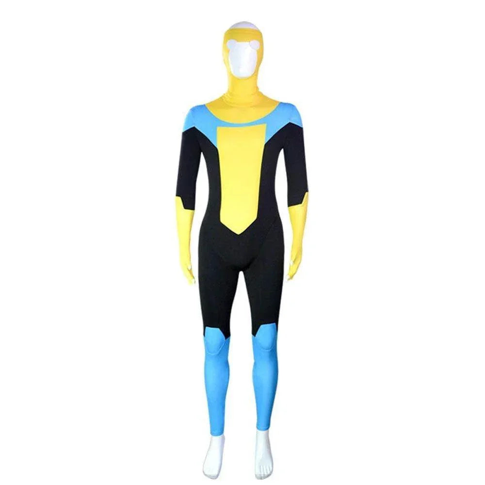 Mark Grayson Invincible Costume Bodysuit Zentai Hero Cloak Cosplay - Azufun