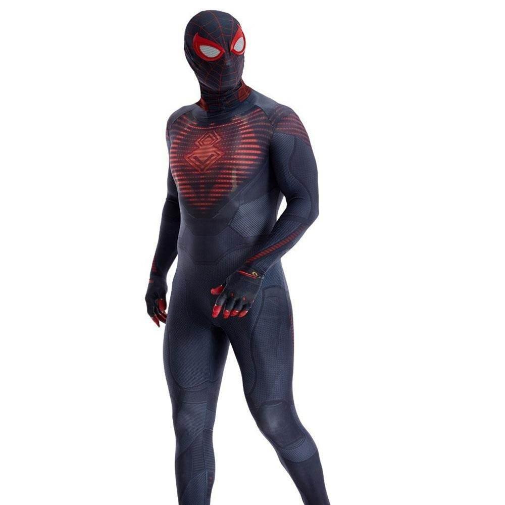 Miles Morales Spider Man PS5 Cosplay Suit Ultimate Costume for Kids and Adults - Azufun