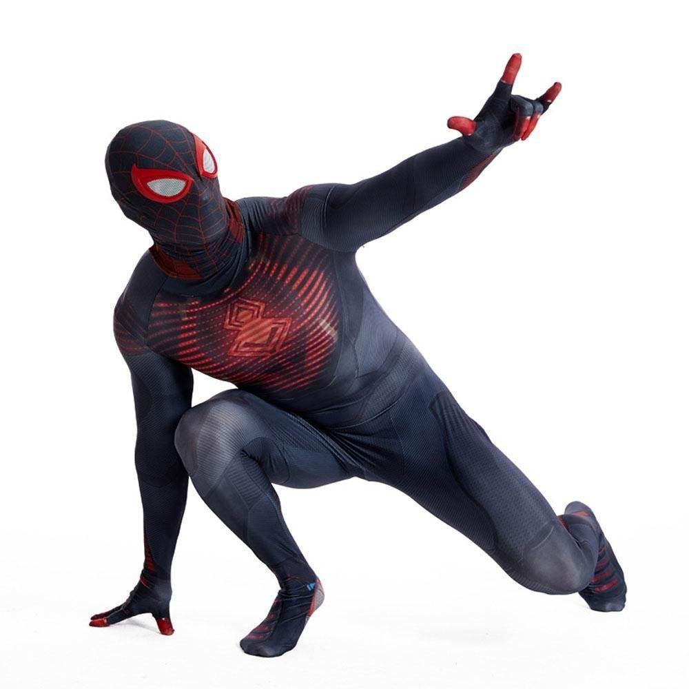 Miles Morales Spider Man PS5 Cosplay Suit Ultimate Costume for Kids and Adults - Azufun