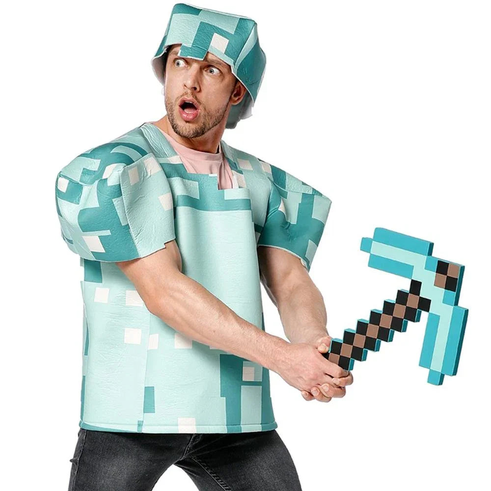 BuyMinecraft Steve Pixel Square Prop Costume Now Cheaper With 3 - 5 Days Ship - PajamasBuy