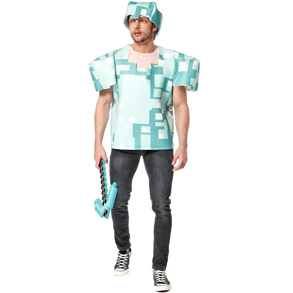 BuyMinecraft Steve Pixel Square Prop Costume Now Cheaper With 3 - 5 Days Ship - PajamasBuy