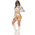 Nightclub Fun Gold Stamped Space Suit Astronaut Female Costume Music Festival Halloween - Azufun