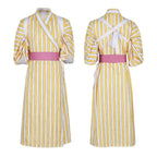 One Piece Wano Country Sanji Yellow striped kimono Costume Party Carnival Cosplay Full Set - Azufun