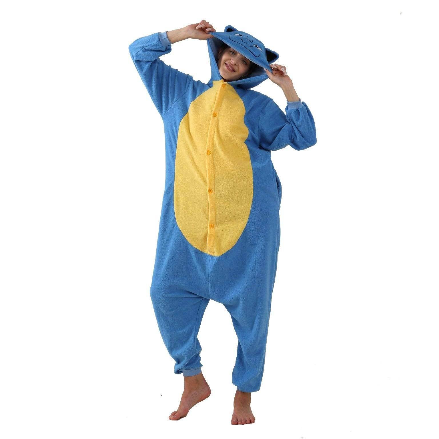 Pokemon Blastoise Costume Onesie for Adults Cozy Cartoon Fleece Kigurumi Pajamas - Azufun