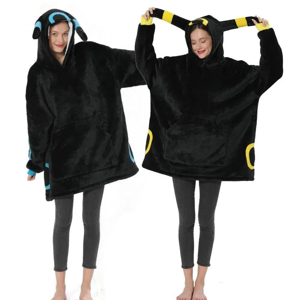 Pok¨¦mon Umbreon Cartoon Keep Warm Costume Halloween Animal Lazy TV Blanket - Azufun