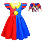 Pomni Flying Sleeve Dress The Amazing Digital Circus Costumes Printing Girls' For Kids - Pajamasbuy