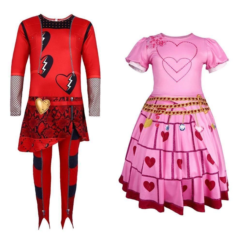 Red from Descendants 4 Queen Of Hearts Costume Jumpsuit For Kids - Azufun