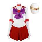 Sailor Moon Hino Rei Sailor Mars Cosplay Costume Red Uniform Dress Outfits Halloween - Azufun