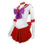 Sailor Moon Hino Rei Sailor Mars Cosplay Costume Red Uniform Dress Outfits Halloween - Azufun
