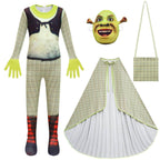 Shrek Costume Cosplay Jumpsuit with Mask Bag for Kids Halloween - Azufun