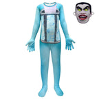 Skibidi Toilet Blue Jumpsuit Titan Tv man Cosplay Costume For Kids - Azufun