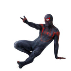 Spider-Man 2 Miles Morales Black Cosplay Jumpsuit Costume for Adults and Kids - Azufun