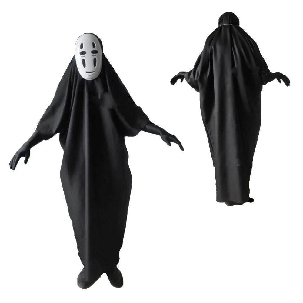 Spirited Away No Face Man Costumes Cosplay Set With Mask And Gloves - Azufun