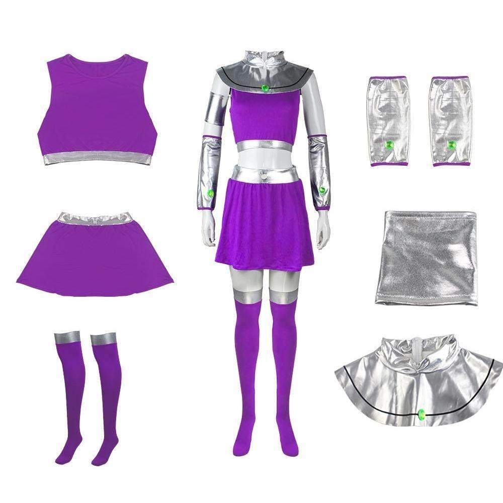 Starfire Costume Teen Titans Cosplay Halloween - Azufun