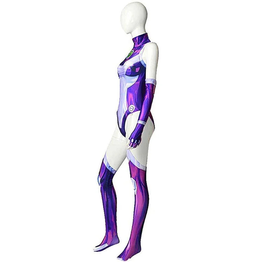 Starfire Jumpsuit Zentai Cosplay Costume Halloween Carnival Suit For Adults - Azufun