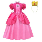 Super Mario Bros Princess Peach Kids Girls Tutu Dress Outfits Cosplay Costume - Pajamasbuy