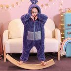Teletubbies Tinky Winky Dipsy Po Laa-Laa Coral Fleece Onesies Pajamas for Adults Kids - Azufun