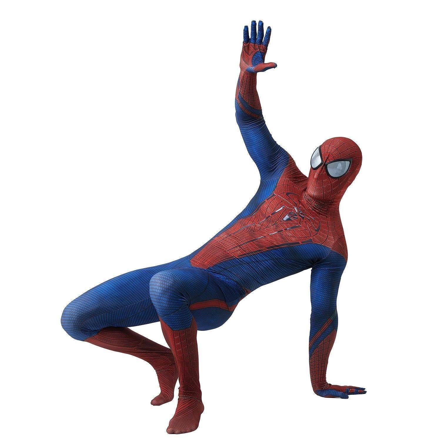 The Amazing Spider-Man Peter Parker Cosplay Costume with Black Eyes - Azufun