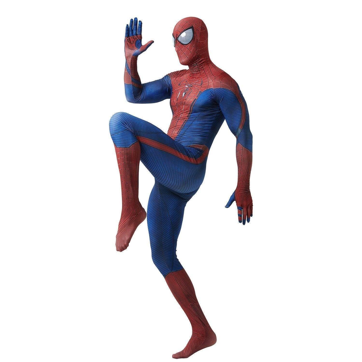 The Amazing Spider-Man Peter Parker Cosplay Costume with Black Eyes - Azufun