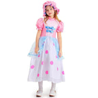 Toy Story 4 Little Bo Peep Costume Cosplay Dress Halloween For Kids - Azufun