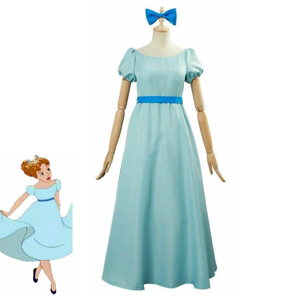 Wendy Darling Peter Pan Cosplay Costume Princess Dress for Women - Azufun
