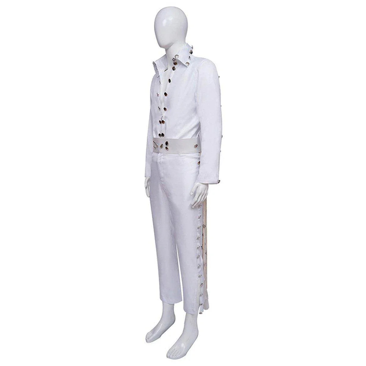 White Elvis Presley Cosplay Costume Halloween Carnival Suit For Adults - Azufun