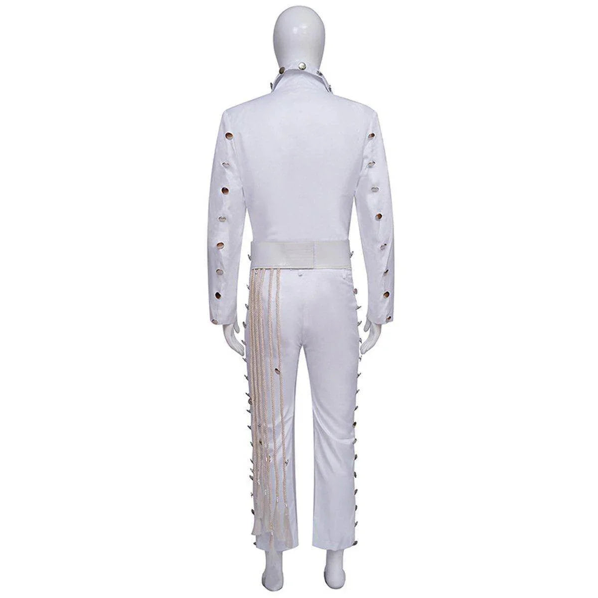 White Elvis Presley Cosplay Costume Halloween Carnival Suit For Adults - Azufun