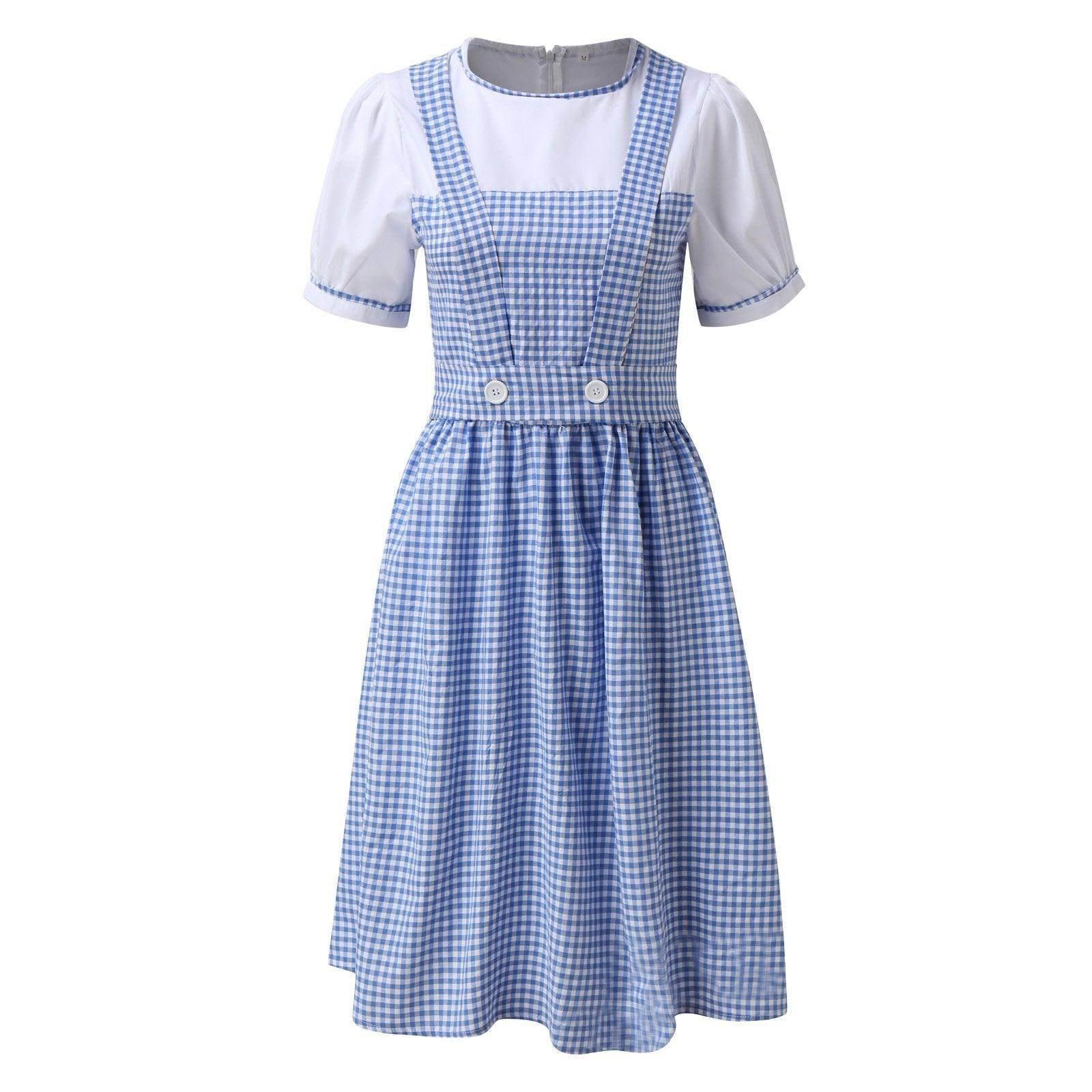 Wizard of Oz Dorothy Costume Dress Maid Alice for Girls Women - Azufun